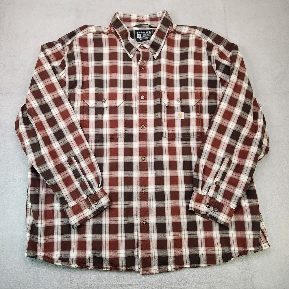 Carhartt Loose‎ Fit Midweight Chambray Long Sleeve Button Down Shirt Men's 3XL